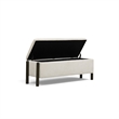 Abby Cream Knubby Fabric Storage Bench
