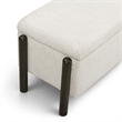 Abby Cream Knubby Fabric Storage Bench