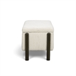 Abby Cream Knubby Fabric Storage Bench