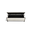 Abby Cream Knubby Fabric Storage Bench