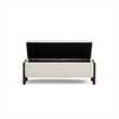 Abby Cream Knubby Fabric Storage Bench