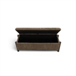Abby Brown Knubby Fabric Storage Bench