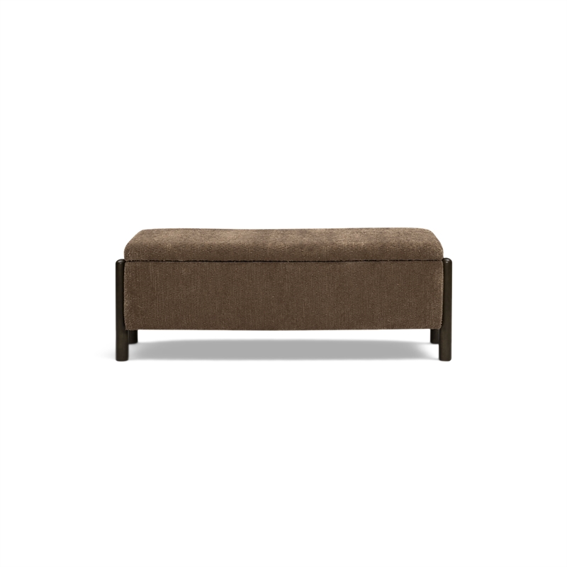 Abby Brown Knubby Fabric Storage Bench