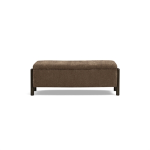 Abby Brown Knubby Fabric Storage Bench