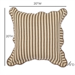 Earthy Brown Striped Linen Accent Pillow