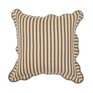 Earthy Brown Striped Linen Accent Pillow