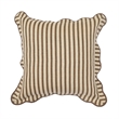 Earthy Brown Striped Linen Accent Pillow