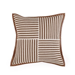 Kora Brown Cotton Jute Throw Pillow