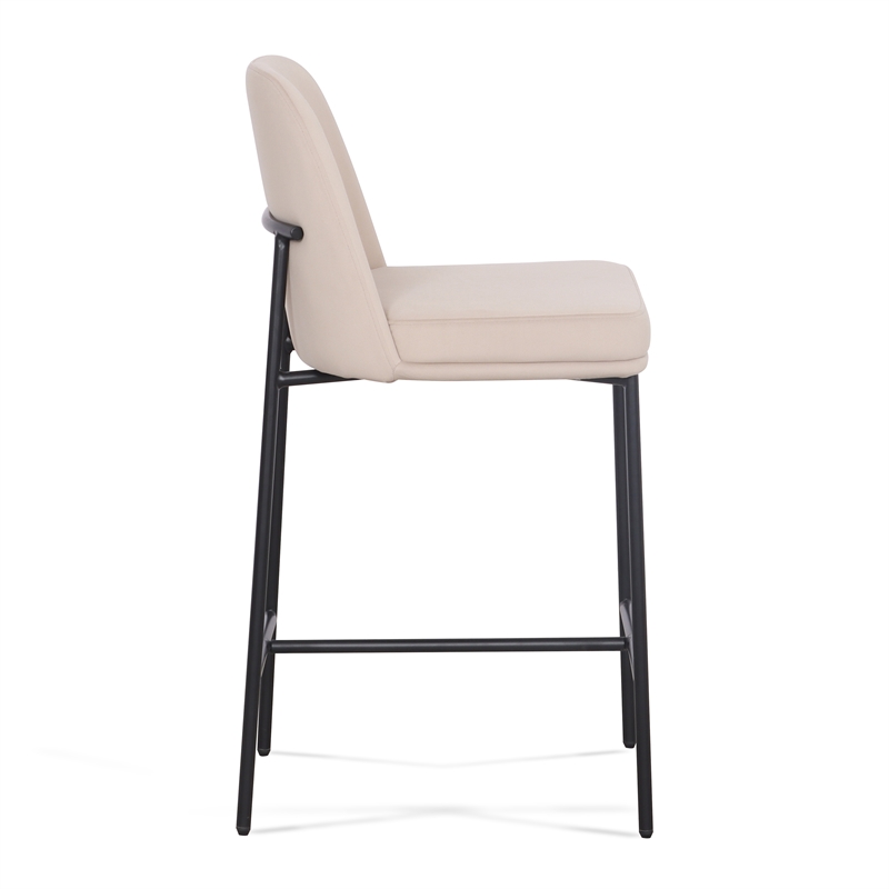 Sydney Taupe Performance Velvet Counter Stool Set of 2