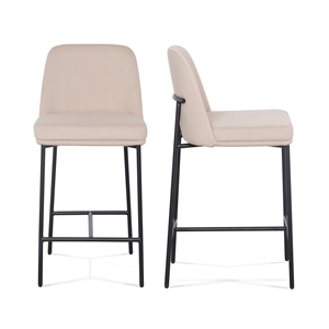 Sydney Taupe Performance Velvet Counter Stool Set of 2