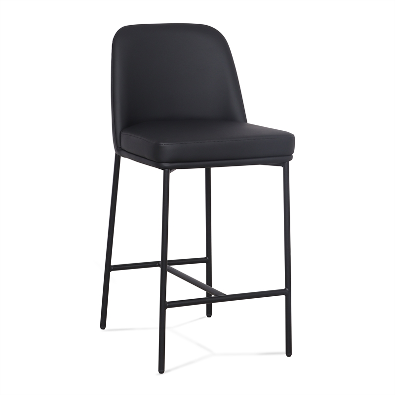 Sydney Black Performance Vegan Leather Counter Stool Set of 2