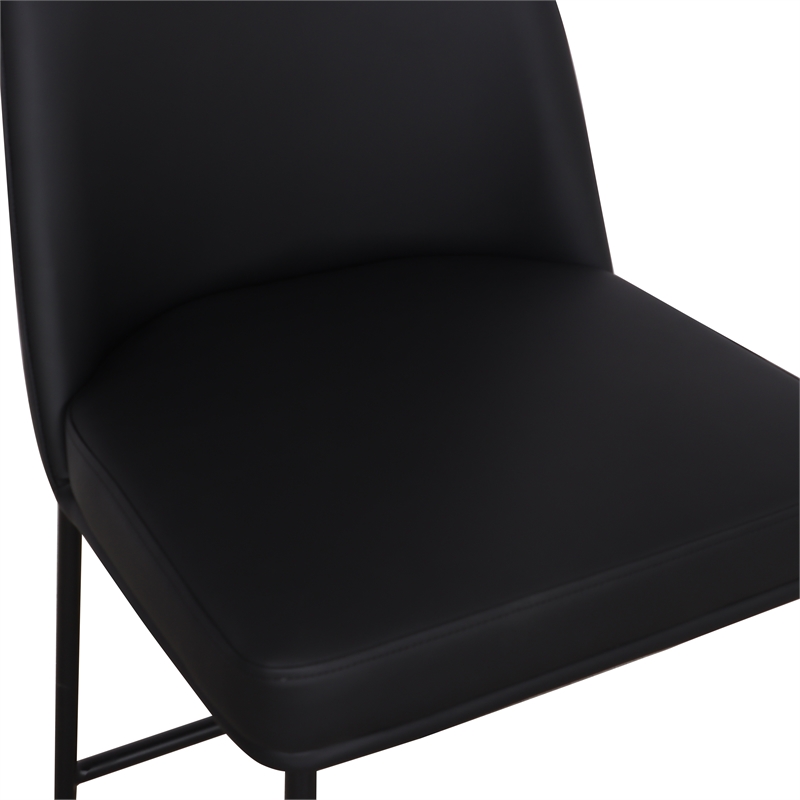 Sydney Black Performance Vegan Leather Counter Stool Set of 2