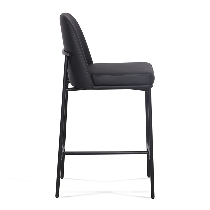 Sydney Black Performance Vegan Leather Counter Stool Set of 2