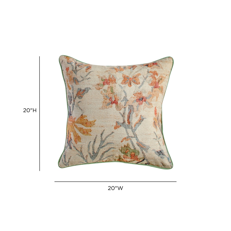 Taman Natural Cotton Accent Pillow in Summer Florals