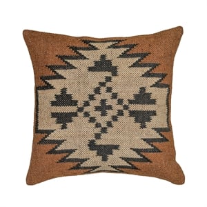 Terra &quotMesa&quot 20 inch Square Wool and Jute Kilim Throw Pillow