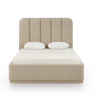 Parker Tan Chenille Queen Bed