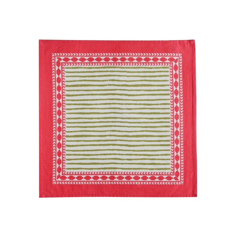 Crissy Cotton Canvas Printed Napkins - Set of 4 - Bamboo