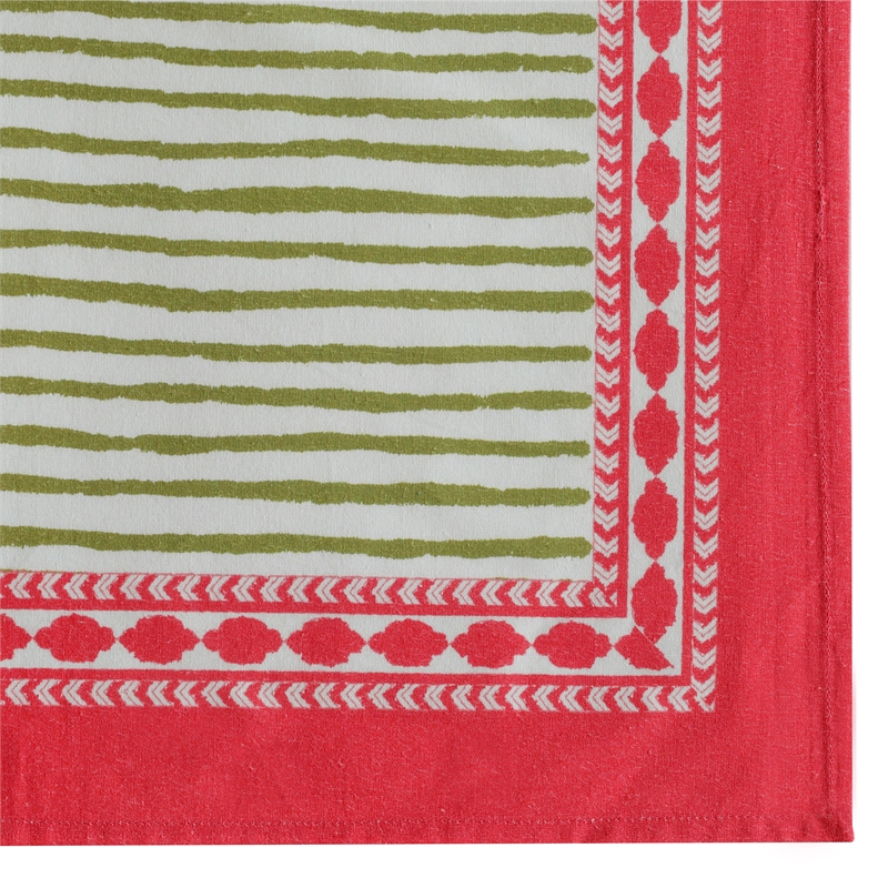 Crissy Cotton Canvas Printed Napkins - Set of 4 - Bamboo