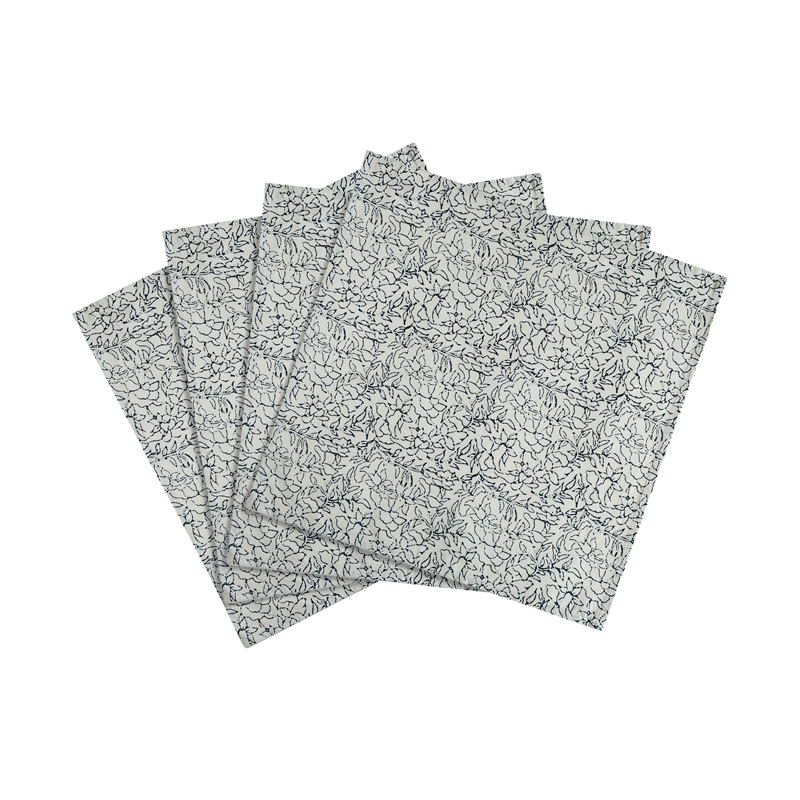 Crissy Cotton Canvas Printed Napkins - Set of 4 - Inked