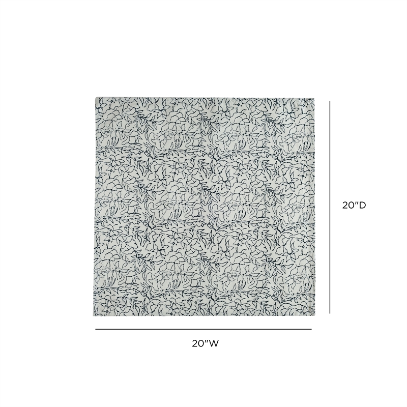 Crissy Cotton Canvas Printed Napkins - Set of 4 - Inked