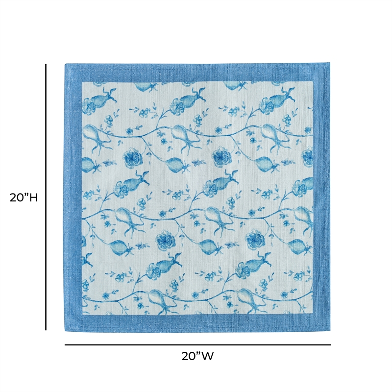 Dolce Baby Blue Natural Cotton Napkin (Set of 4)