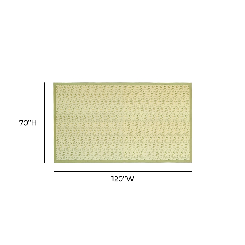 Dolce Olive Green Natural Cotton Table Cloth 70x120