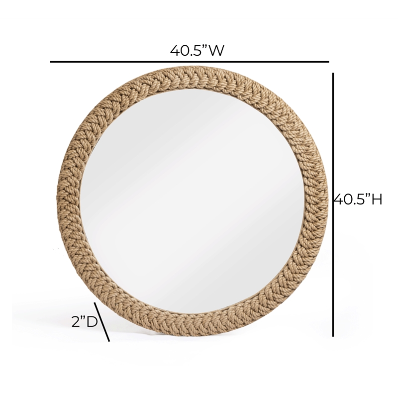 TOV Furniture Midge Rope Round Wall Mirror