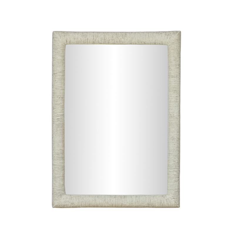 Orpheus Ribbed Faux Stone Fiberglass Rectangular Wall Mirror