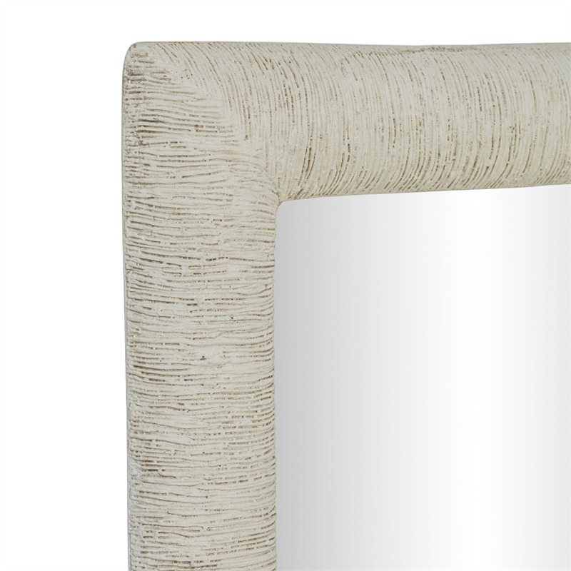 Orpheus Ribbed Faux Stone Fiberglass Rectangular Wall Mirror