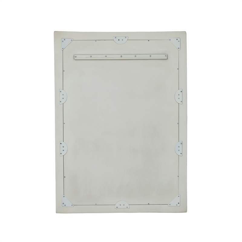Orpheus Ribbed Faux Stone Fiberglass Rectangular Wall Mirror