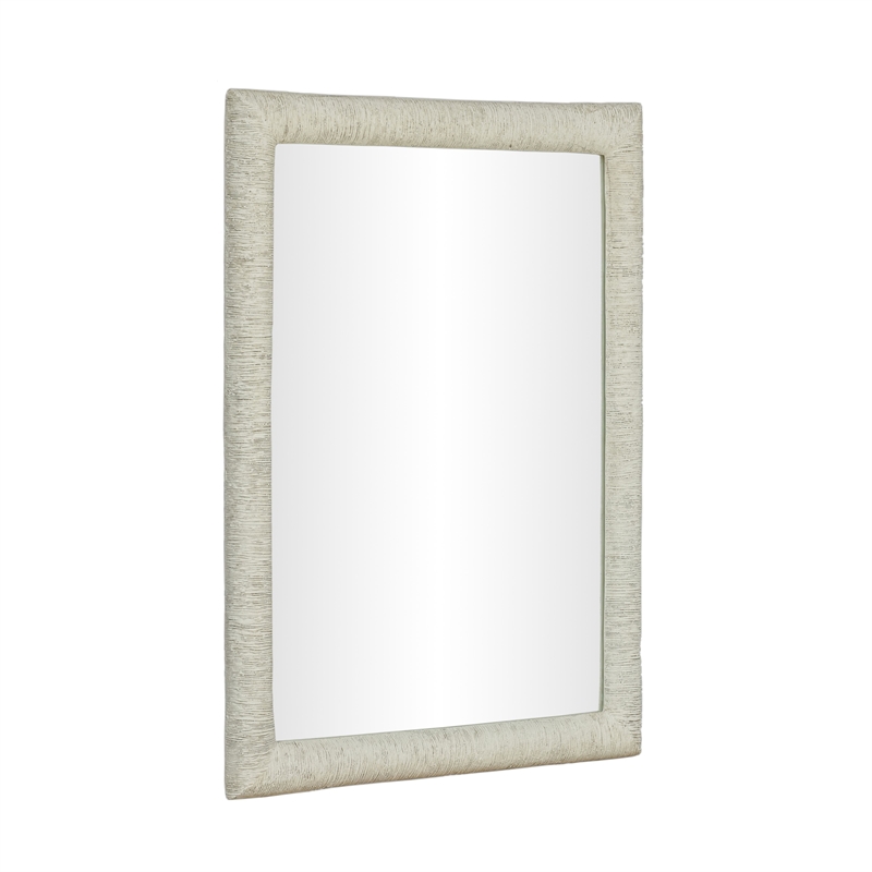 Orpheus Ribbed Faux Stone Fiberglass Rectangular Wall Mirror