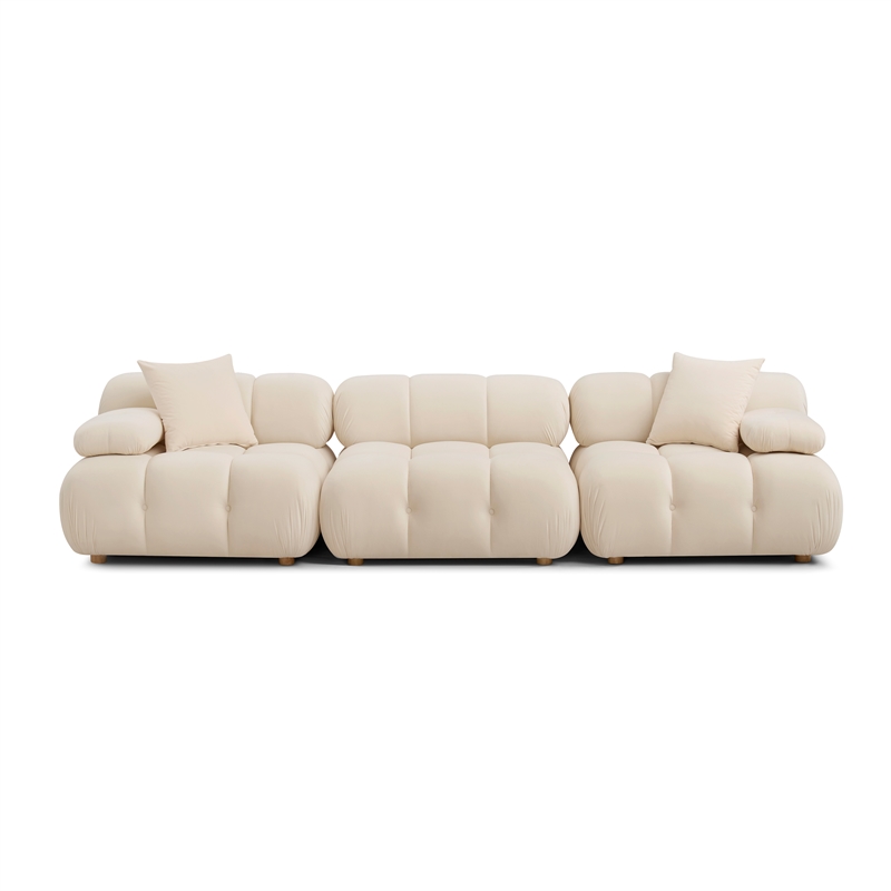Calliope Cream Performance Velvet Modular Sofa