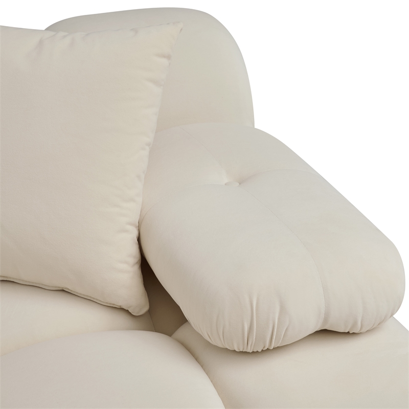 Calliope Cream Performance Velvet Modular Sofa