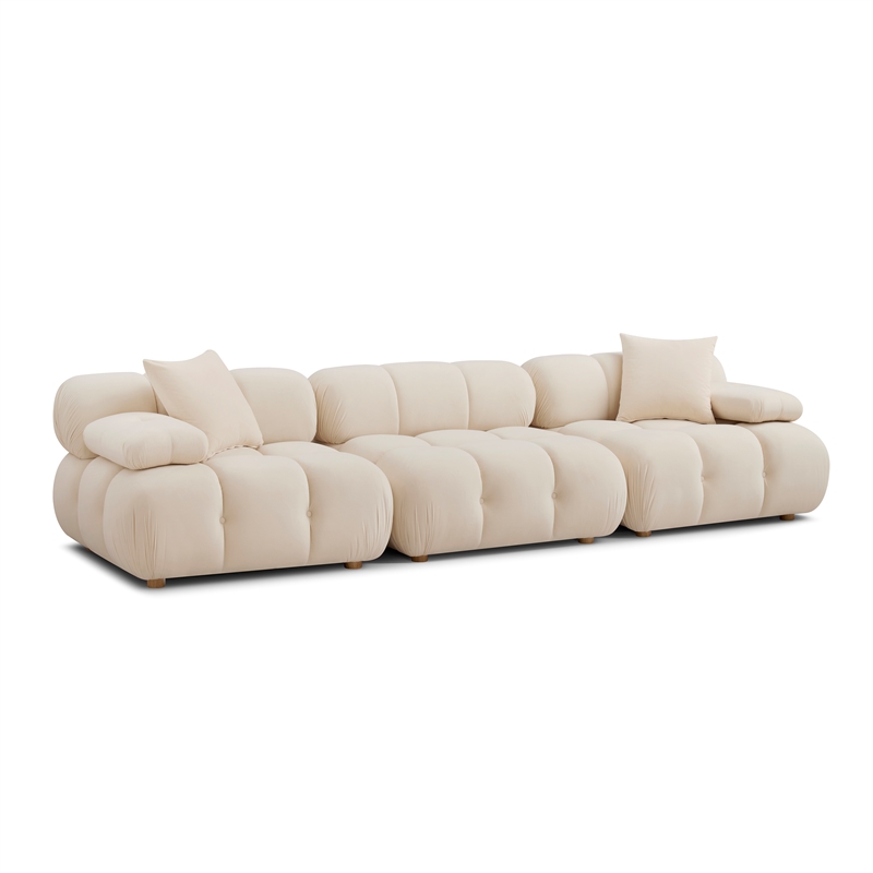 Calliope Cream Performance Velvet Modular Sofa
