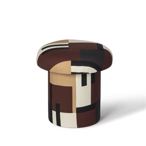 Lucy Mud Brown Abstract Print Mushroom Stool