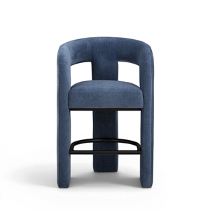 Malone Denim Blue Performance Fabric Counter Stool
