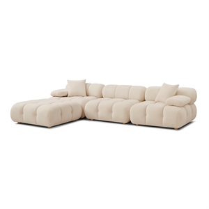 Calliope Cream Performance Velvet 4-piece Modular Sectional