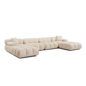 Calliope Cream Performance Velvet 6-piece Modular U-Sectional