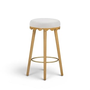 Oodle Cream Performance Vegan Mohair Natural Bar Stool