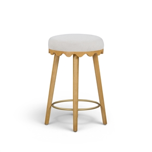 Oodle Cream Performance Vegan Mohair Natural Counter Stool