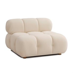Calliope Cream Performance Velvet Modular Armless Chair