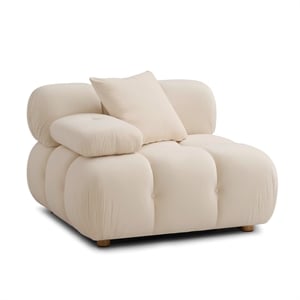 Calliope Cream Performance Velvet Modular Corner Chair