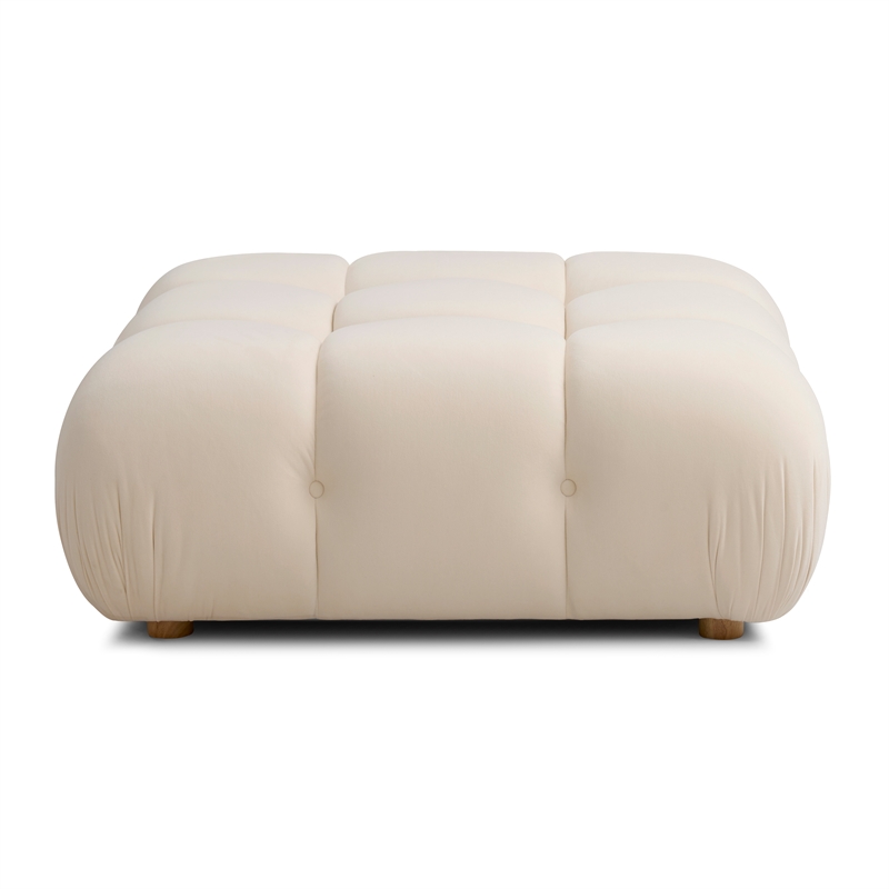 Calliope Cream Performance Velvet Modular Ottoman
