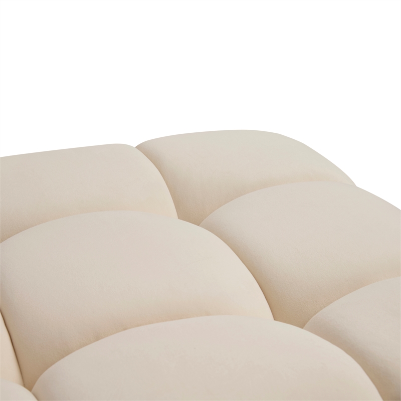 Calliope Cream Performance Velvet Modular Ottoman