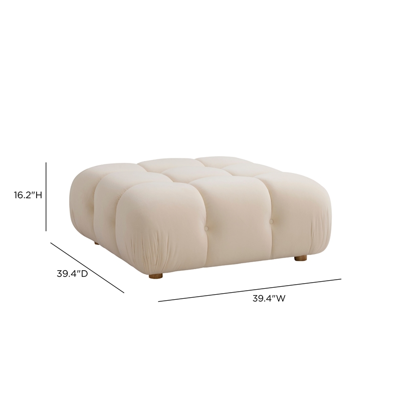 Calliope Cream Performance Velvet Modular Ottoman