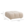 Calliope Cream Performance Velvet Modular Ottoman