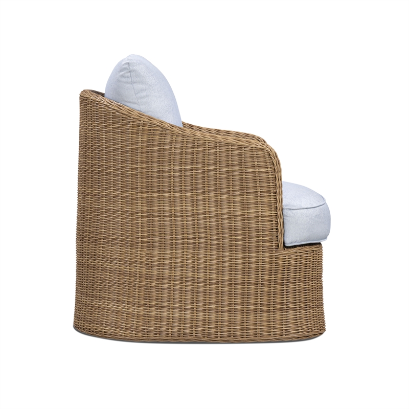 Axel Blue Boucle Outdoor Armchair
