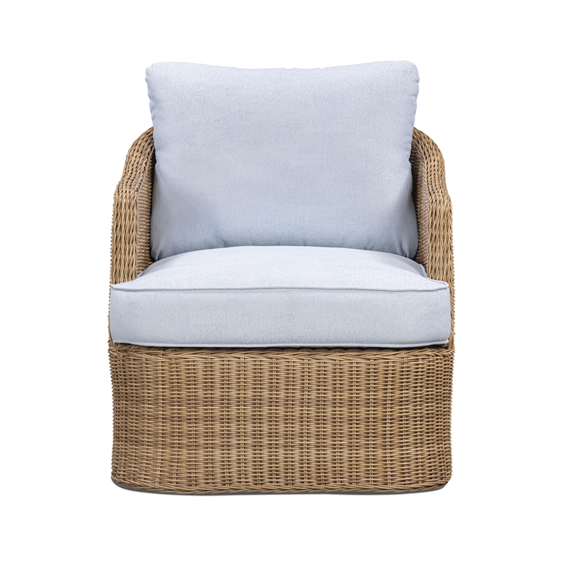 Axel Blue Boucle Outdoor Armchair