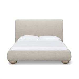 Rayne Cream Textured Fabric Queen Bed