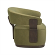 Madison Dark Green Performance Vegan Mohair Swivel Accent Chair